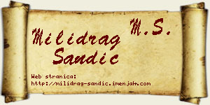 Milidrag Sandić vizit kartica